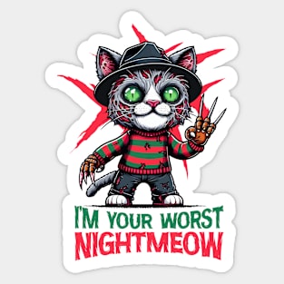 I'm Your Worst Nightmeow | Cat | Animal | Movie Icon | Pop Culture | Anti-Hero | Villain Sticker